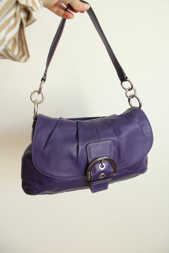 Coach Vintage Purple Leather Soho Shoulder Purse