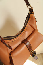 Dooney & Bourke Samba Hobo Bag Saddle Carmel Brown Pebble Leather Bag Purse