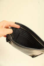 Coach Black Smooth Leather Clutch Wristlet