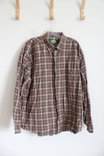 Cabela's Brown Plaid Long Sleeved Button Down Shirt | XL Regular