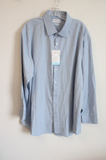 NEW Christian Aujard Performance Stretch Light Blue Button Down Regular Fit Shirt | 2XL 18-18 1/2 34/35