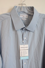 NEW Christian Aujard Performance Stretch Light Blue Button Down Regular Fit Shirt | 2XL 18-18 1/2 34/35
