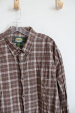 Cabela's Brown Plaid Long Sleeved Button Down Shirt | XL Regular