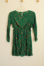 Love Fire Green Floral Cutout Dress | M