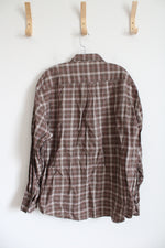 Cabela's Brown Plaid Long Sleeved Button Down Shirt | XL Regular