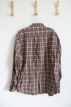 Cabela's Brown Plaid Long Sleeved Button Down Shirt | XL Regular