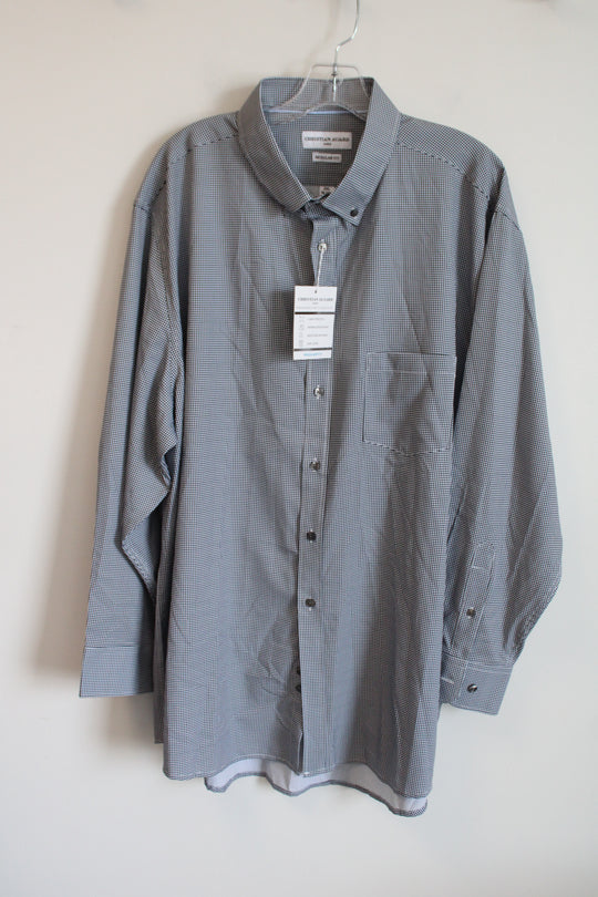 NEW Christian Aujard Performance Stretch Black White Button Down Regular Fit Shirt | 2XL 18-18 1/2 34/35 (Copy)