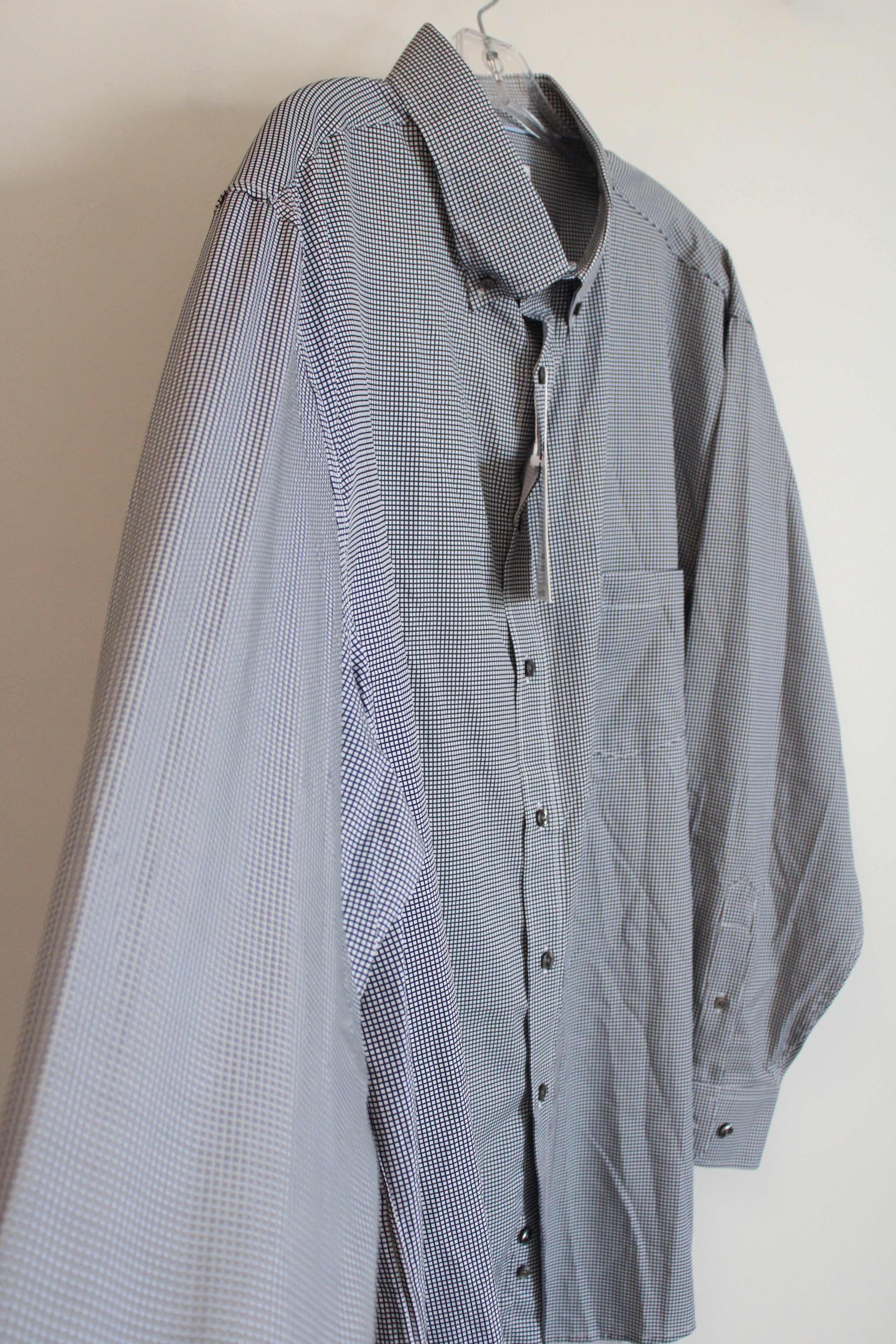 NEW Christian Aujard Performance Stretch Black White Button Down Regular Fit Shirt | 2XL 18-18 1/2 34/35 (Copy)