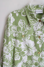 Alfred Dunner Green Leaf Pattern Light Jacket | 18