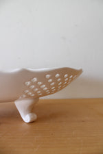 Home Interiors Blue & White Floral Footed Oval Dish