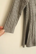 New Janie and Jack Gray Cable Knit Collared Sweater Dress with Pearl Buttons | 18-24 months