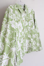 Alfred Dunner Green Leaf Pattern Light Jacket | 18