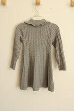 New Janie and Jack Gray Cable Knit Collared Sweater Dress with Pearl Buttons | 18-24 months
