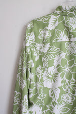 Alfred Dunner Green Leaf Pattern Light Jacket | 18