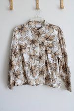 Alfred Dunner Tan Floral Light Jacket | 18
