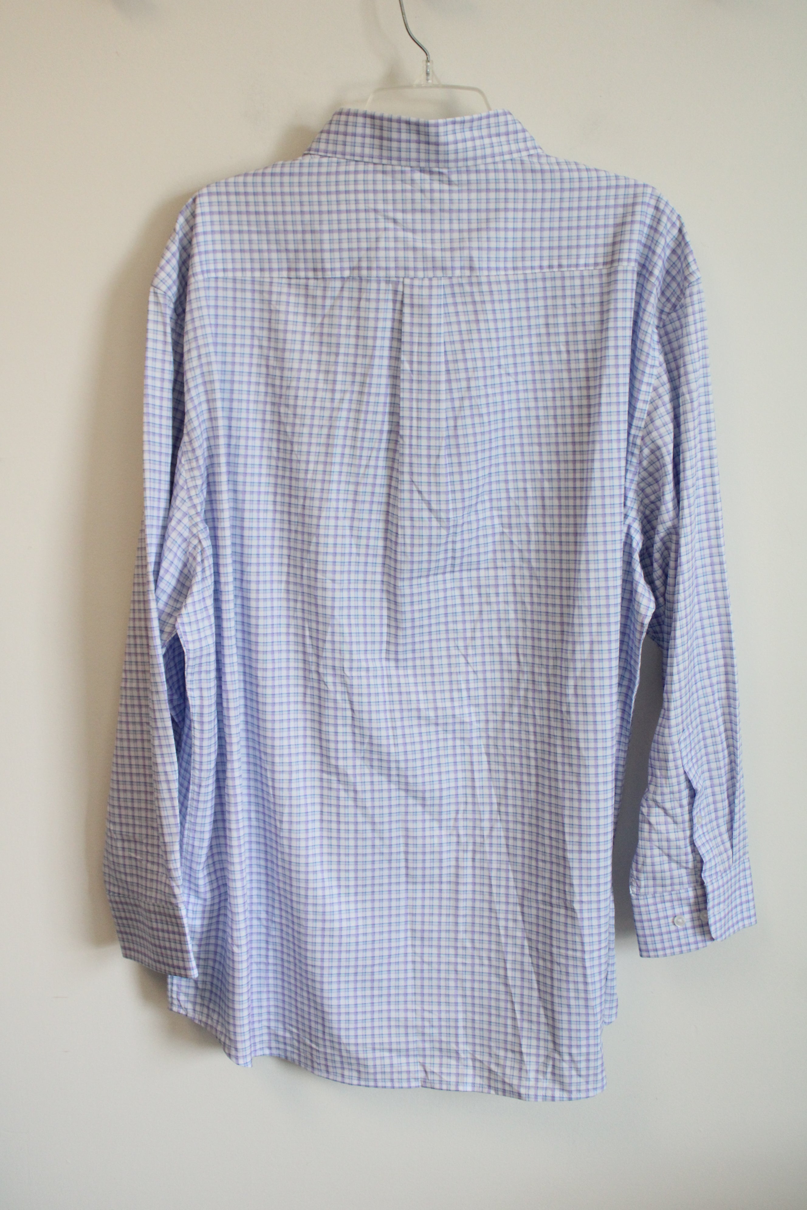 NEW Christian Aujard Performance Stretch Purple Plaid Button Down Regular Fit Shirt | 2XL 18-18 1/2 34/35 (Copy) (Copy)