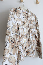 Alfred Dunner Tan Floral Light Jacket | 18