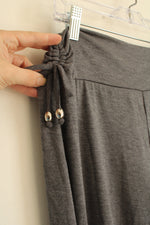 NEW Iz Byer Girl Gray Knit Palazzo Pants with Scrunch Tie Sides | 14