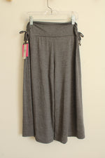 NEW Iz Byer Girl Gray Knit Palazzo Pants with Scrunch Tie Sides | 14