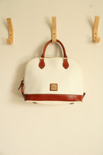 Dooney & Bourke White Pebble Grain Leather Zip Zip Satchel