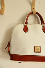 Dooney & Bourke White Pebble Grain Leather Zip Zip Satchel