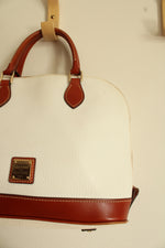 Dooney & Bourke White Pebble Grain Leather Zip Zip Satchel