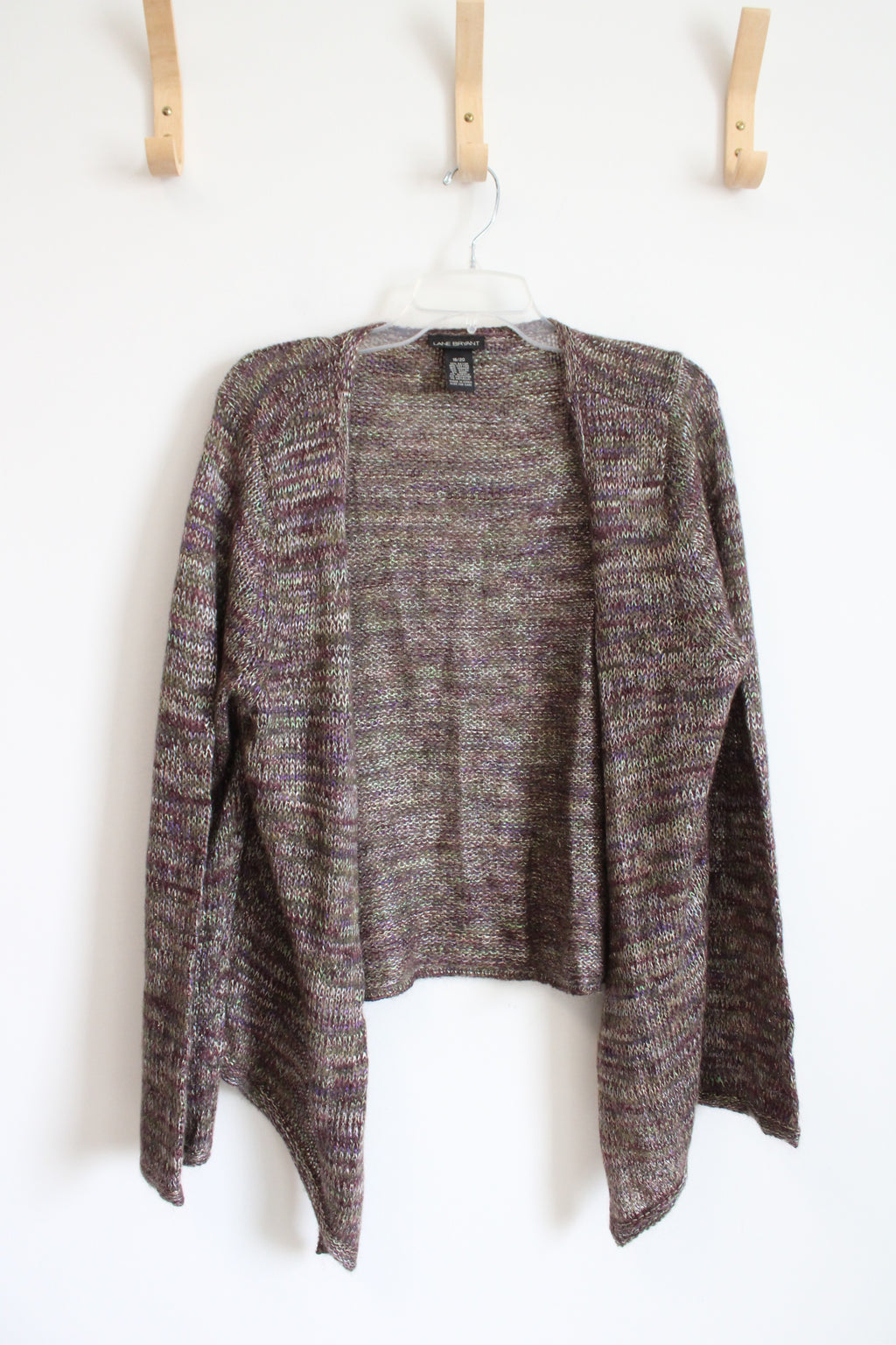 Lane Bryant Purple & Green Metallic Cardigan | 18/20