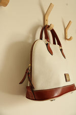 Dooney & Bourke White Pebble Grain Leather Zip Zip Satchel