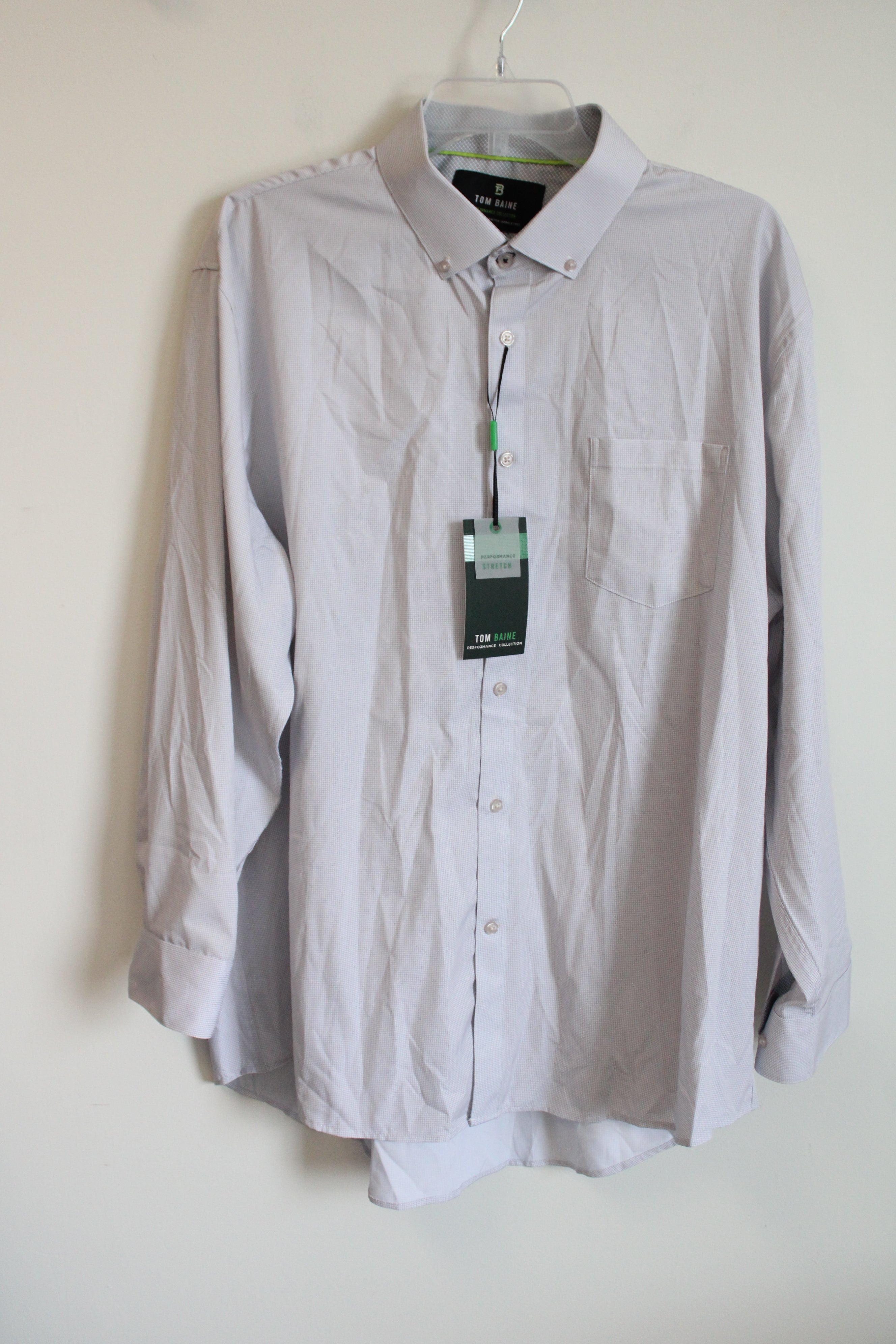 NEW Tom Baine Performance Collection Regular Fit Tan White Button Down Jubilee Thrift NEW Tom Baine Performance Collection Regular Fit Tan White Button Down Jubilee Thrift