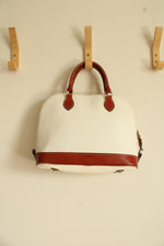 Dooney & Bourke White Pebble Grain Leather Zip Zip Satchel