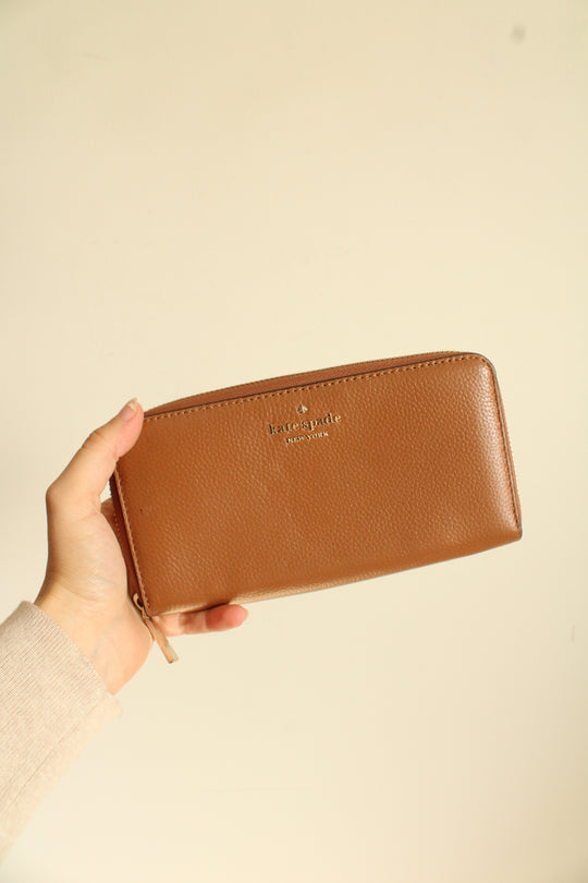 Kate Spade Brown Pebble Leather Wallet