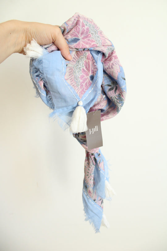 NEW J.Jill Blue & Purple Paisley Scarf