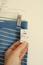 NEW Cloud Island blue and white striped knit shorts | 12 MO