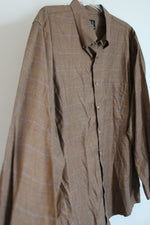 Jos. A. Bank Traveler's Collection Brown Houndstooth Button Down Shirt | XXL