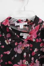 Dressbarn Black Pink Floral Top & Black Dress Set | 14