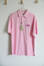 NEW Donald Ross Pink Striped Polo Shirt | M