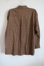 Jos. A. Bank Traveler's Collection Brown Houndstooth Button Down Shirt | XXL
