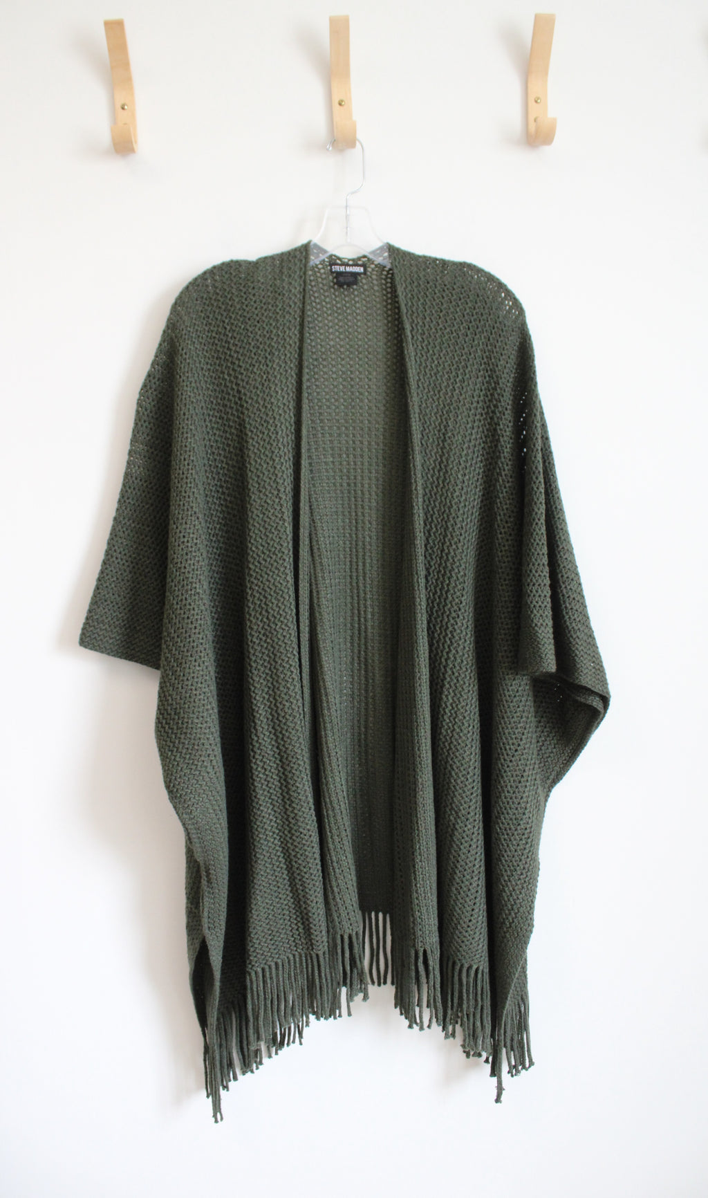 Steve Madden Olive Green Fringe Duster Cardigan | One Size