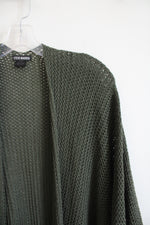 Steve Madden Olive Green Fringe Duster Cardigan | One Size