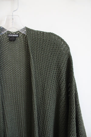 Steve Madden Olive Green Fringe Duster Cardigan | One Size