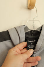 Reebok Light and Dark Gray Colorblock Zip Hooded Sweatshirt | M