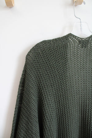 Steve Madden Olive Green Fringe Duster Cardigan | One Size