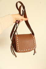 Coach Saddle Rivet Stud Pebbled Leather Dakota Mini Crossbody Swing Bag