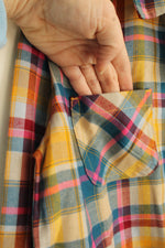NEW Eddie Bauer Multicolor Flannel Button-down Shirt with Fox Embroidery | 14