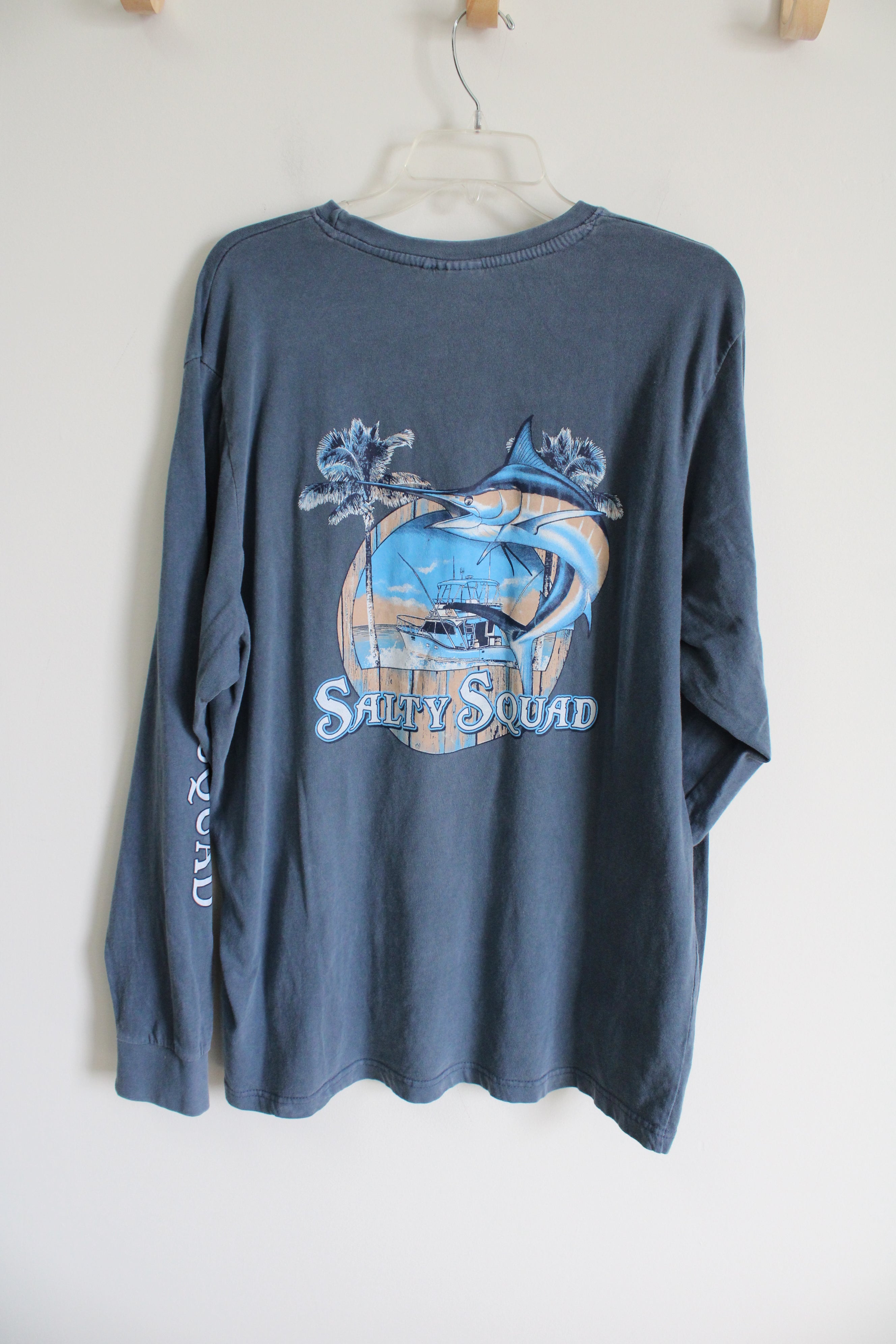 U.S. Vintage Hollywood Beach, Florida Blue Long Sleeved Shirt | 2XL