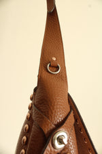 Coach Saddle Rivet Stud Pebbled Leather Dakota Mini Crossbody Swing Bag