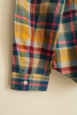 NEW Eddie Bauer Multicolor Flannel Button-down Shirt with Fox Embroidery | 14