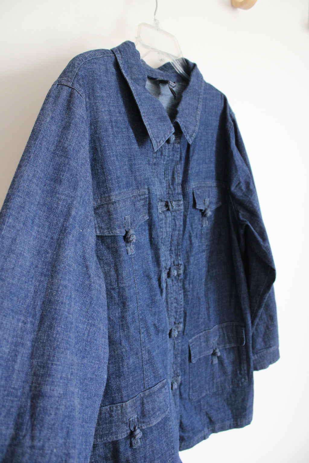 Denim & Co. Dark Blue Lightweight Denim Jacket | 1X