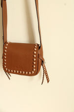 Coach Saddle Rivet Stud Pebbled Leather Dakota Mini Crossbody Swing Bag