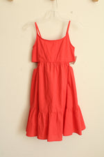 Abercrombie Kids Coral Cutout Ruffle Dress | 7/8